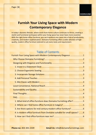 Furnish Your Living Space with Modern Contemporary Elegance