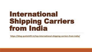 Top International Shipping Carriers from India