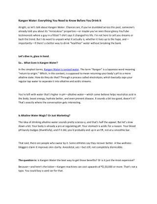 Kangen Water Everything You Need to Know Before You Drink It