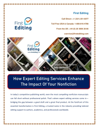 How Expert Editing Services Enhance The Impact Of Your Nonfiction Writing