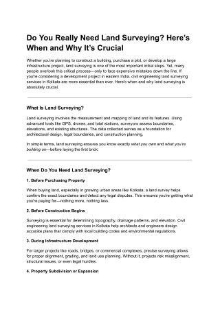 Do You Really Need Land Surveying? Here’s When and Why It’s Crucial
