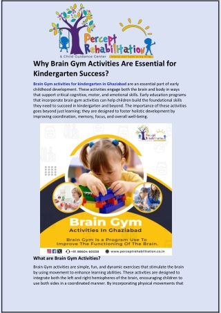 Why Brain Gym Activities Are Essential for Kindergarten Success