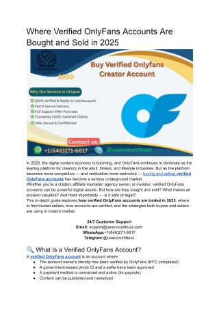 Where Verified OnlyFans Accounts Are Bought and Sold in 2025