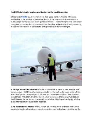 HADID Redefining Innovation and Design for the Next Generation