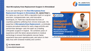 Best Microplasty Knee Replacement Surgeon in Ahmedabad