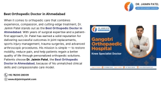 Best Orthopedic Doctor in Ahmedabad