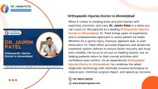 Orthopaedic Injuries Doctor in Ahmedabad