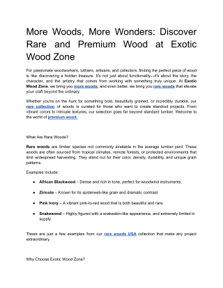 More Woods, More Wonders_ Discover Rare and Premium Wood at Exotic Wood Zone
