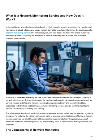 What Is a Network Monitoring Service and How Does It Work