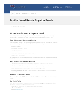 Motherboard Repair Boynton Beach