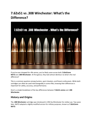 7.62x51 vs .308 Winchester What’s the Difference