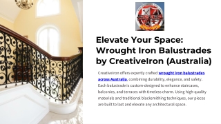 Wrought Iron Balustrade in Australia | CreativeIron