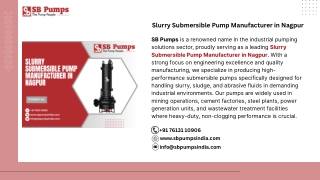 Slurry Submersible Pump Manufacturer in Nagpur