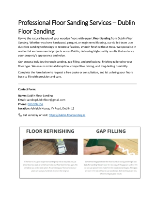 Professional Floor Sanding