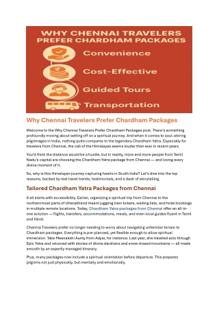 Why Chennai Travelers Prefer Chardham Packages