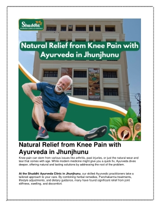 Natural Relief from Knee Pain with Ayurveda in Jhunjhunu