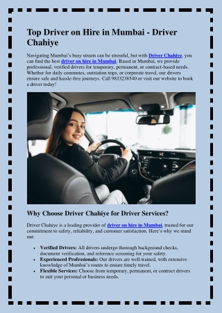 Top Driver on Hire in Mumbai