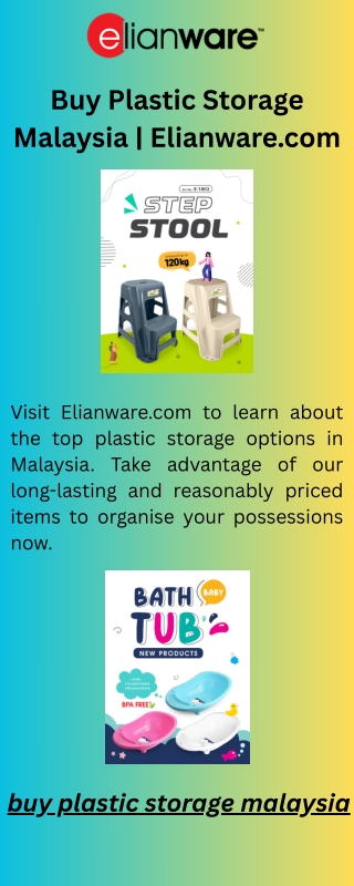 Buy Plastic Storage Malaysia | Elianware.com
