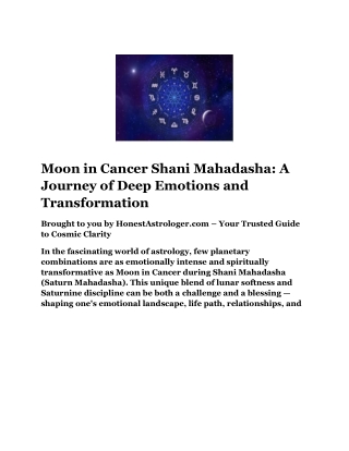 Moon in Cancer 