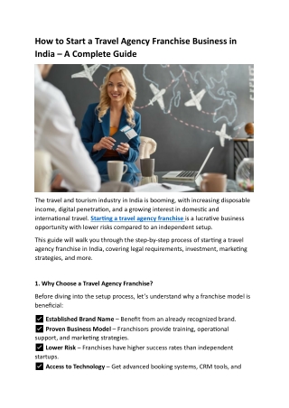 How to Start a Travel Agency Franchise Business in India