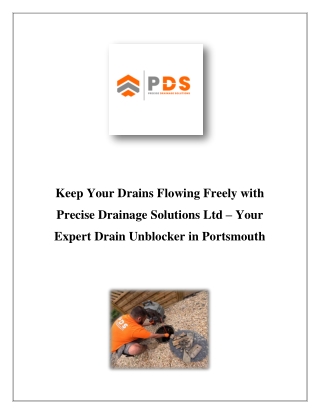 drain unblocker in Portsmouth