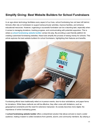 Simplify Giving Best Website Builders for School Fundraisers