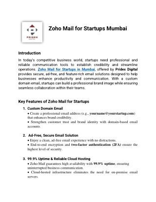 Zoho Mail for Startups Mumbai