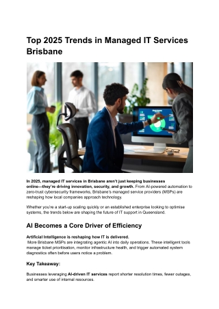 What Trends Define Managed IT Services Brisbane in 2025