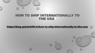 How to Ship Internationally to the USA