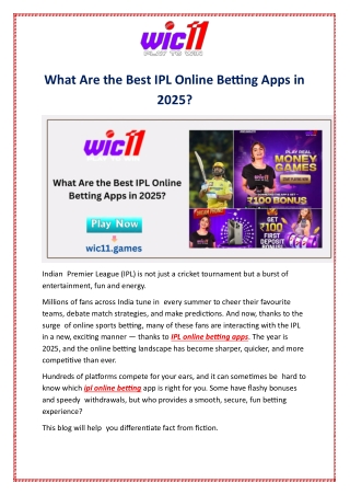 What Are the Best IPL Online Betting Apps in 2025?