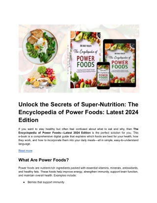 Unlock the Secrets of Supernutrition_ The Encyclopedia of Power Foods – Latest 2024 Edition