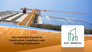 Easy Remedial Experts in Construction, Compliance, and Building Maintenance