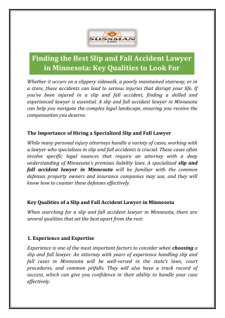 Trusted Slip and Fall Accident Lawyer in Minnesota
