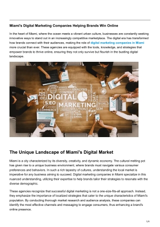 Miami's Digital Marketing Companies Helping Brands Win Online