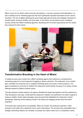 Miami Marketing Agency Success Stories You Should Know