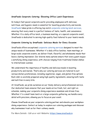 Food Catering Services