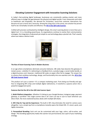 Elevating Customer Engagement with Innovative Scanning Solutions