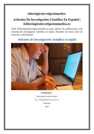 Artículos De Investigación Científica En Español Editoringlesinvestigacionmedica.es
