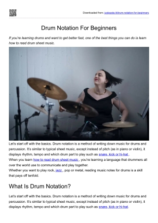 Drum Notation For Beginners