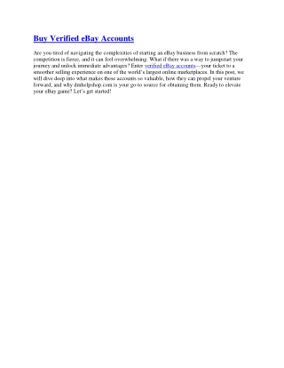 Buy Verified eBay Accounts 2025