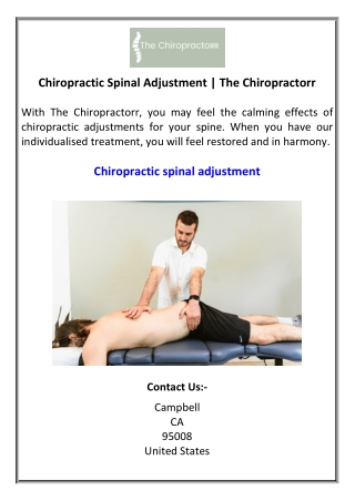 Chiropractic Spinal Adjustment The Chiropractorr