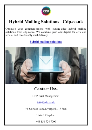 Hybrid Mailing Solutions | Cdp.co.uk