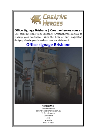 Office Signage Brisbane  Creativeheroes.com.au