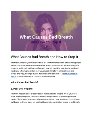 What Causes Bad Breath and How to Stop It