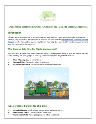 _Efficient Skip Waste Bin Solutions in Adelaide_ Your Guide to Waste Management