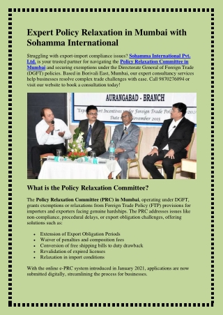 Policy Relaxation Committee in Mumbai