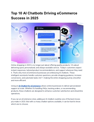 AI Chatbots Driving eCommerce Success