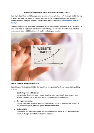 How to Increase Website Traffic - A Step-by-Step Guide for 2025