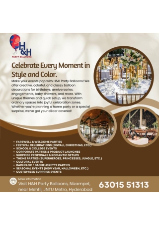 Birthday surprise decorators Hyderabad