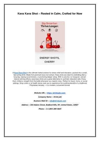 Kava Kava Shot – Rooted in Calm, Crafted for Now